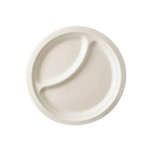 Einwegteller Papstar pure, 2-geteilt, ø 230 mm, 50 Stk., kompostierbar, mikrowellengeeignet, aus Zuckerrohr, weiß