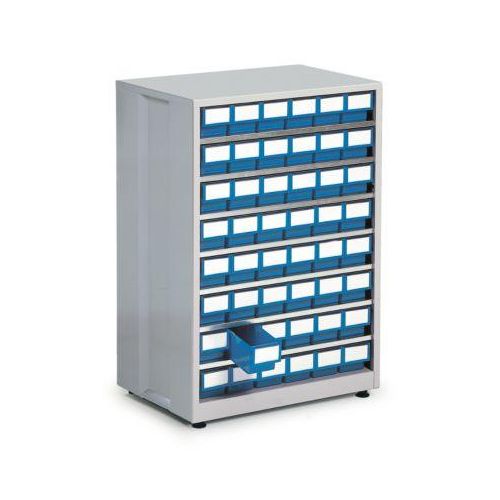 Schubladenregal, mit 48 Schubladen, blau