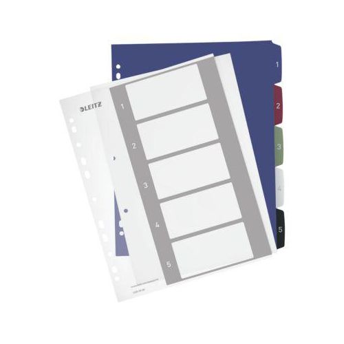 LEITZ Register Style, Zahlenregister, extrabreit, einzeln, Zahlen 1-5