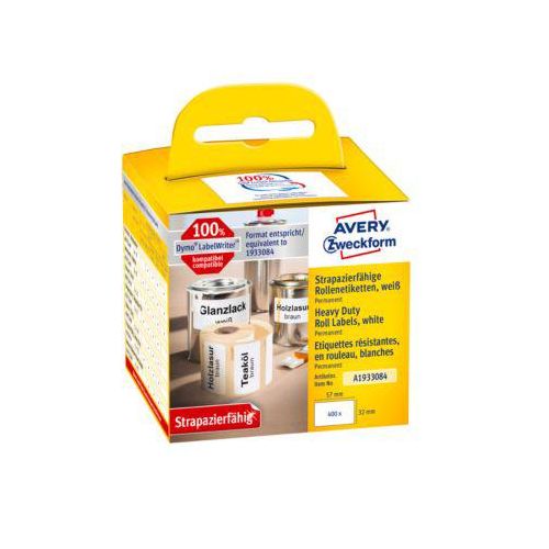 Rollenetiketten Avery, besonders hohe Klebekraft, 57 x 32 mm, 400 Stück