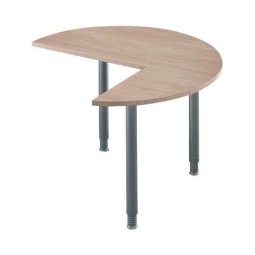 Ansatztisch, 3/4 Kreis, Ø 1400 mm, Ansatz rechts/links, Eiche/anthrazit