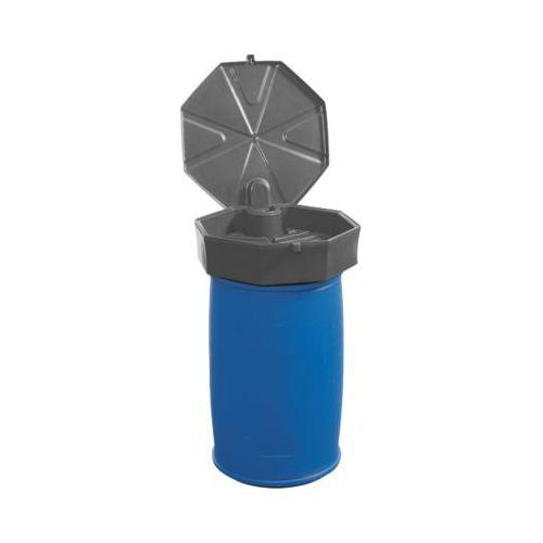 Fasstrichter, Polyethylen, blau, Ø 670 x H 230 mm, Füllvolumen 22 l, mit Deckel