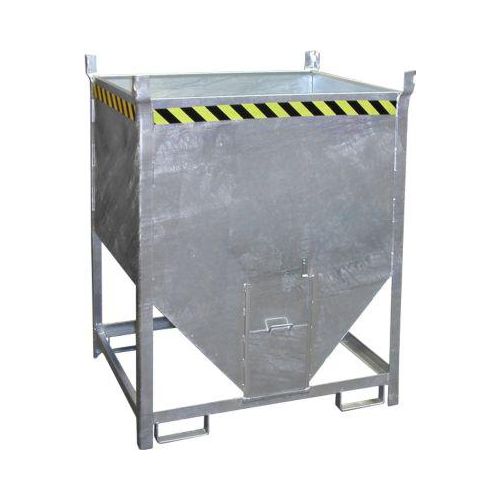 Bauer Silobehälter SGS 100, mit Schieberverschluss, L 1000 x B 1200 x H 1495 mm, 1 m³, bis 1500 kg, Stahl, feuerverzinkt