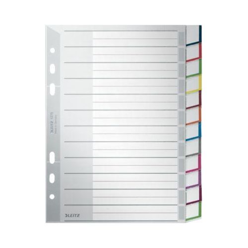 LEITZ Kunstoffregister mit Fenstertaben, DIN A5, 12 Blatt