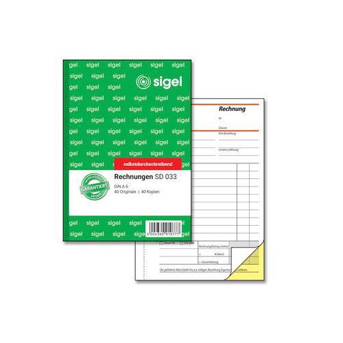 sigel® Rechnungsbuch SD033, DIN A6 hoch, 2 x 40 Blatt, selbstdurchschreibend