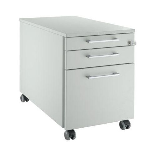 Schäfer Shop Genius Rollcontainer 126, mit Griff eckig, B 435 x H 577 mm, lichtgrau/lichtgrau/lichtgrau