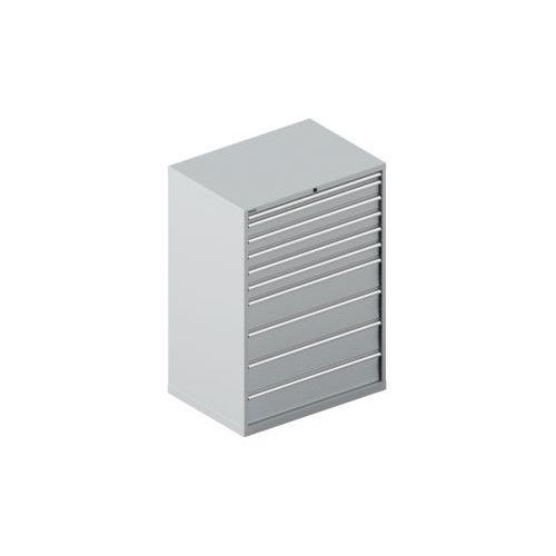 Schäfer Shop Select Schubladenschrank WSK 54-36, Stahl, 10 Schübe, bis 75 kg, B 1023 x T 725 x H 1450 mm, weissaluminium/weissaluminium