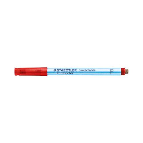 Folienstifte Staedtler Lumocolor® correctable 305, Linienbreite F, trocken abwischbar, 10 St., rot