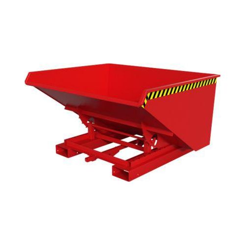 Automatischer Kippbehälter Bauer Typ 4A 900, 3 Entriegelungspunkte, Abrollsystem, Inhalt 0,9 m³, bis 1000 kg, feuerrot RAL 3000