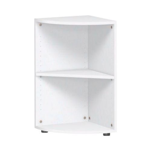 Eckabschlussregal PALENQUE, 2 OH, B 400 x T 400 x H 752 mm, weiß