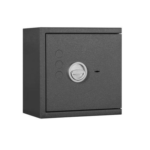 Tresor Lyra 1, Widerstandsgrad I nach EN 1143-1, Volumen 16 l, Türanschlag rechts, Doppelbartschloss mit 2 Schlüsseln, 1 Fachboden, inkl. Verankerungsmaterial, B 400 x T 270 x H 405 mm, graphitgrau RAL 7024