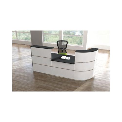 Theke Cento 5, 1 Theken-Eckelement 90 Grad mit 1 Tisch- und 1 Thekenelement