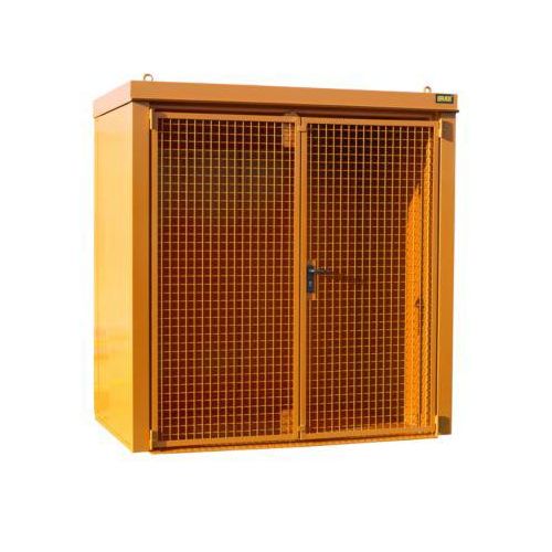 Gasflaschencontainer BAUER GFC-B M1, B 1175 x T 2120 x H 2265, für 28 Gasflaschen, feuerbeständig, abschließbar, orange