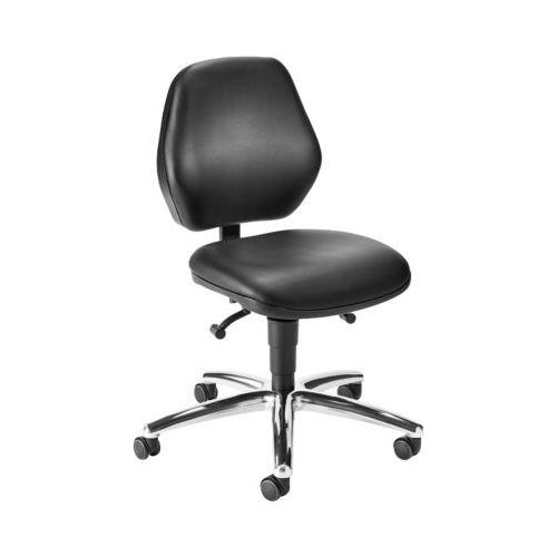 Praxisdrehstuhl bimos, mit Rollen, für Labore & hygienekritische Bereiche, höhenverstellbar, B 460 x T 440 x H 470-610 mm, Kunstleder, schwarz