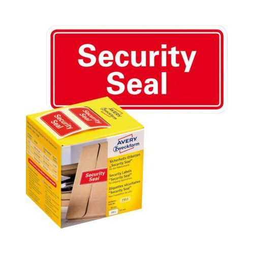 Sicherheitsetiketten Avery Zweckform Security Seal, rechteckig, B 38 x H 20 mm, 1 Rolle mit 200 Stück