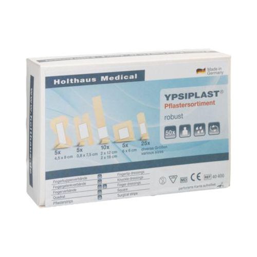 Pflaster-Sortiment YPSIPLAST®, 50 Stück, robust, hautfarbenes Gewebe