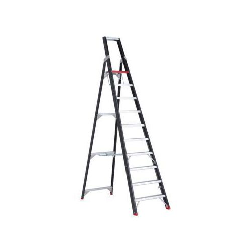 Stufenstehleiter Professional Topline, einseitig, Aluminium, 10 Stufen, schwarz