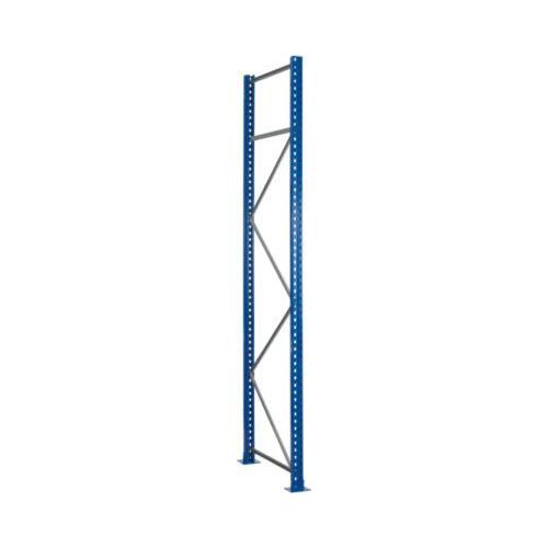 Schulte Lagertechnik Palettenregal-Ständerrahmen S645-B25, unmontiert, T 1100 x H 4000 mm, Stützenbreite 100 mm, blau/verzinkt