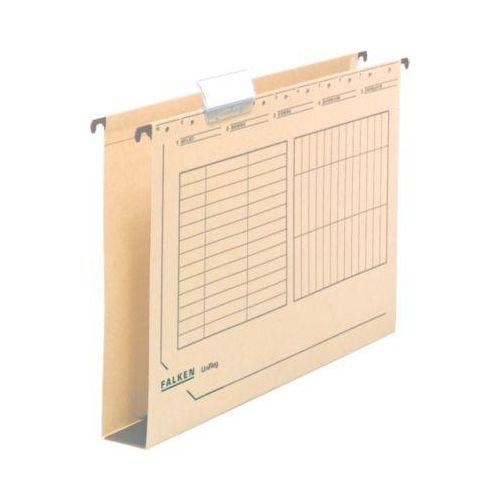 Hängesammler Falken UniReg, Format A4, für ca. 400 Blatt, 40 mm Kartonboden, Blauer Engel, Recycling-Karton, hellbraun, 25 Stück