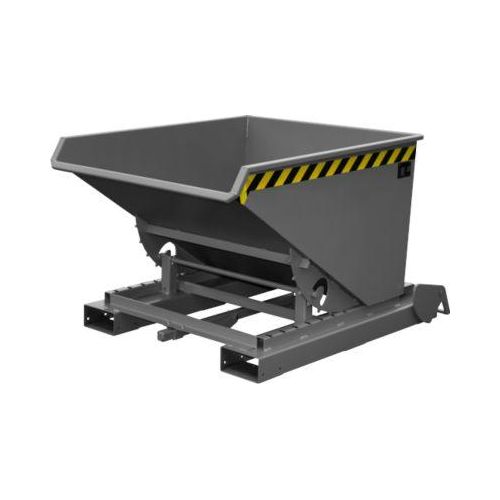 Automatischer Kippbehälter Bauer Typ 4A 600, 3 Entriegelungspunkte, Abrollsystem, Inhalt 0,6 m³, bis 1000 kg, mausgrau RAL 7005