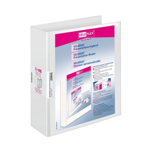 VELOFLEX Ringbuch VELODUR, A4, 2-Ring-Mechanik, Rückenbreite 70 mm, weiß