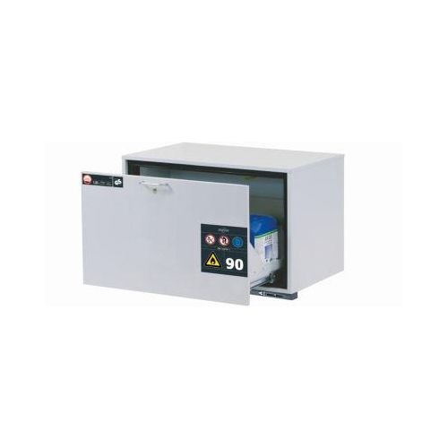 Sicherheitsunterbauschrank Typ 90 asecos UB-S-90, Schublade, Front Lichtgrau, B 893 x T 574 x H 600 mm
