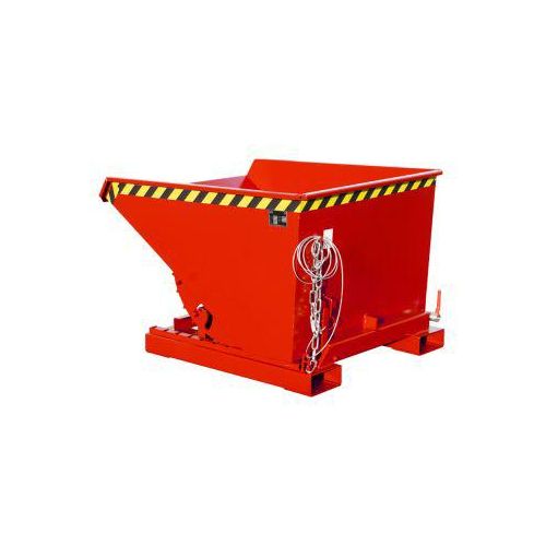 Bauer EXPO® E-600, Späne-Kippbehälter Typ E, mit Siebblech, öl- & wasserdicht, staplertauglich, B 1070 x H 1260 x H 835 mm, feuerrot RAL 3000