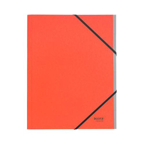 Leitz® Sammelmappe Recycle, A4, 6 Fächer mit Blanko-Taben, Inhaltsverzeichnis, Gummibandverschluss, 100 % recycelbar, Karton, rot