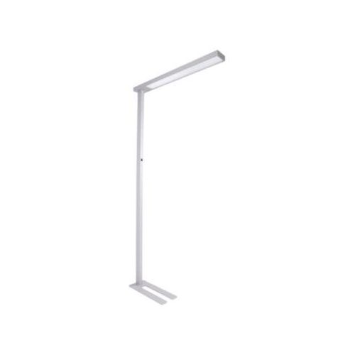 LED-Stehleuchte Linearo, Leistung 50 W, 5600 lm, 4000 K, bildschirmarbeitsplatzfähig, L 880 x B 100 x H 1852 mm, Aluminium & Stahl, weißalu RAL 9006