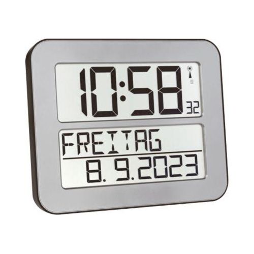 Funkuhr Time Line MAX, silber/schwarz