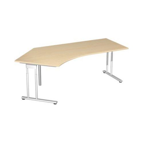Winkelschreibtisch 135° PALENQUE, C-Fuß, Winkel links, B 2165 x T 800/1130 x H 720 mm, Ahorn