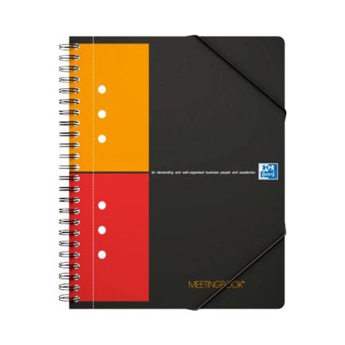 Meetingbook Oxford International A5+, doppelspiralgebunden, kariert, 80 Blatt, SKRIBZEE®-komp., 5 Stück