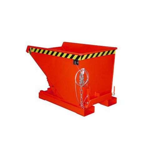 Bauer EXPO® E-300, Späne-Kippbehälter Typ E, mit Siebblech, öl- & wasserdicht, staplertauglich, B 770 x H 1260 x H 835 mm, feuerrot RAL 3000