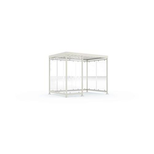 Überdachungssystem WSM Köln K3 c/b, B 3180 x T 2165 x H 2510 mm, fertig montiert, grauweiß RAL 9002