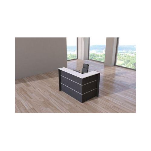 Eck-Theke Faro, melaminharzbeschichtet, ABS-Kanten, B 1500 x T 950 x H 1080 mm, anthrazit