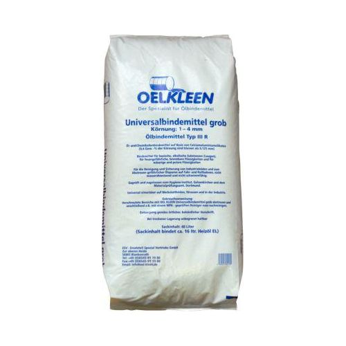 Universalbindemittel OEL-KLEEN, Typ III R, für Innen & Außen, Granulatkörnung 1-4 mm, grau, Volumen 40 l, 1 Sack