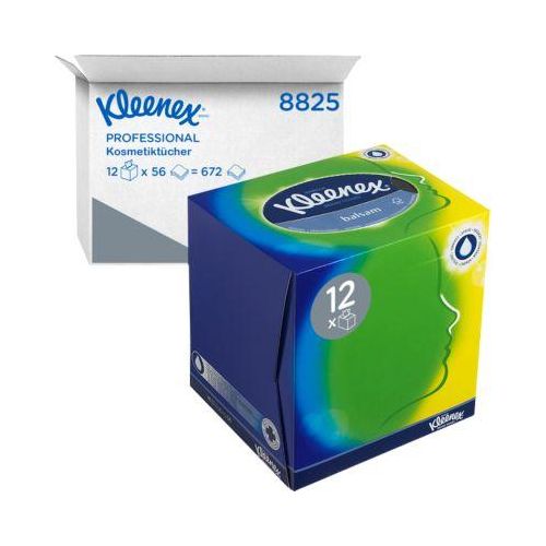Kleenex® Kosmetiktücher 8825, 3-lagig, 1 Box = 56 Tücher, 12er Packung, weiß