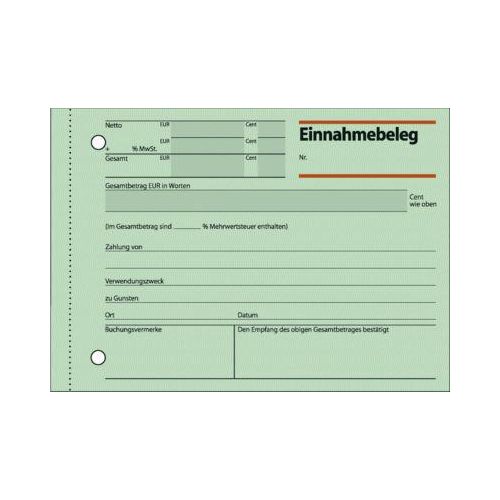 sigel® Einnahmebeleg EB615, DIN A 6 quer, 50 Blatt, grün