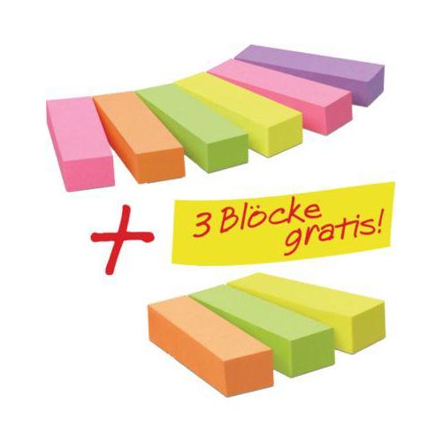 Post it Haftnotizen-Blöcke Page Marker 670-6, 15 x 50 mm, 6 Stück + 3 Haftnotizen-Blöcke GRATIS