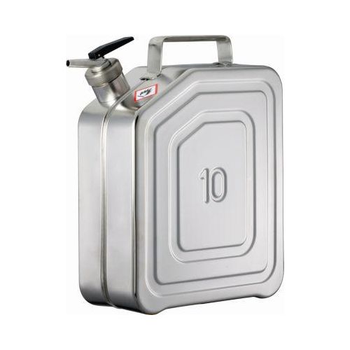 Dosierkanister, Edelstahl 1.4301, 10 l, B 130 x T 280 x H 380 mm, drehbarer Feindosierer, Belüftung