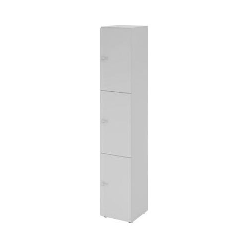 Schließfachschrank Topas Line, 6 Ordnerhöhen, 3 Fächer, Zahlenschloss, B 400 x T 420 x H 2156 mm, grau/grau