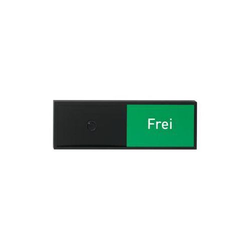Schiebeschild Frei-Belegt für Türschild Lyon, selbstklebend, B 150 x H 50 mm, schwarz