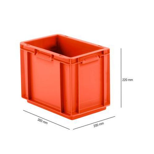 Euro Box Serie EF 3220, aus PP, Inhalt 9 L, geschlossene Wände, Unterfassgriff, 9 l, rot