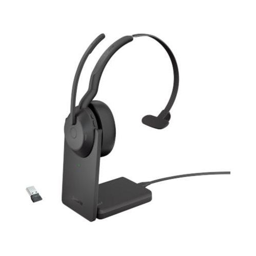Headset Jabra Evolve2 55 link380a Mono, mit Ladestation, Reichweite bis 30 m, bis 10 h, UC-optimiert, schwarz