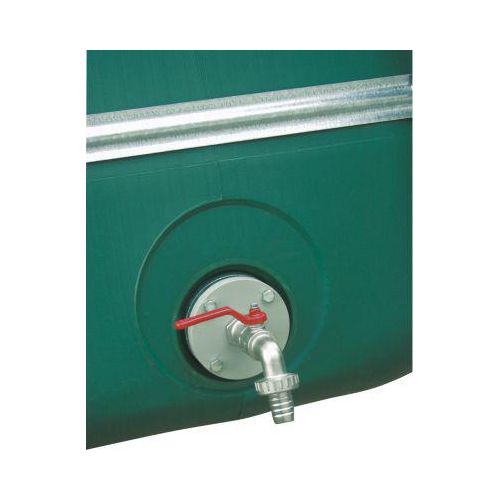 Flansch mit Kugelhahn Cemo, für Lagertanks bis 2000 l und Großspeicher bis 3000 l, silber
