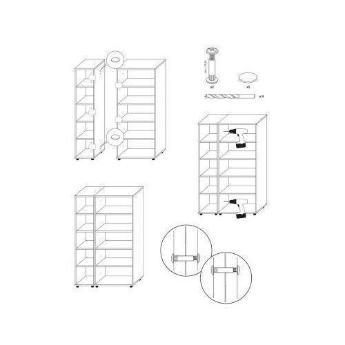 Schrankverbinder, für Tetris Wood Schranksystem, 5 Stück