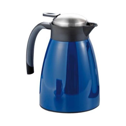 Isolierkanne GLACE, doppelwandig, 1 l Fassungsvermögen, Edelstahl lackiert, blau