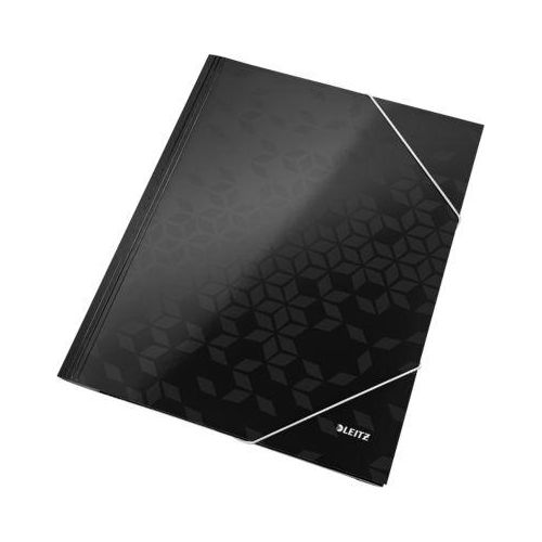 LEITZ® Eckspannmappe WOW, DIN A4, 3 Schutzklappen, schwarz