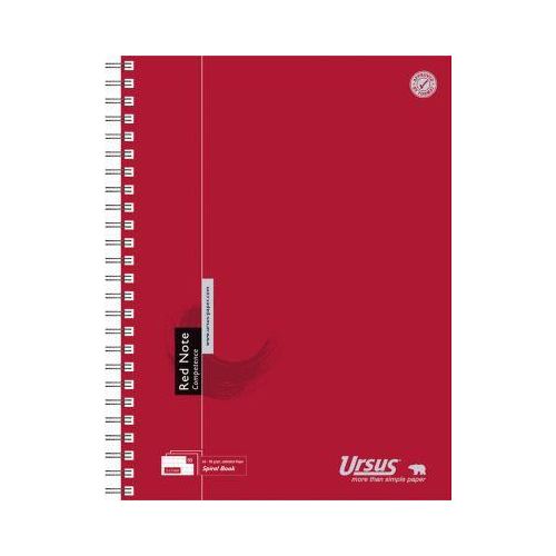 Ursus Spiralbuch, DIN A4, 90g, 80 Blatt, rot
