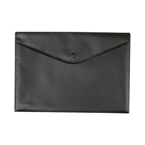 Dokumententasche FolderSys, schwarzer Druckknopfverschluss, Polypropylen, Format A4, schwarz, 10 Stück